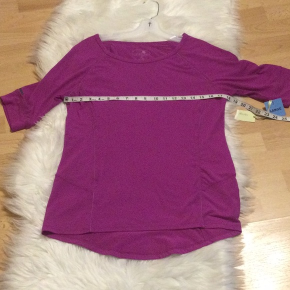 Tangerine work out athletic spandex top T shirt NEW with TAG 3/4  sleeve… - Picture 5 of 5
